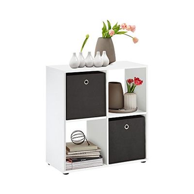FMD Möbel Capri G8 Libreria, 70.1 x 33 x 73 H Cm, Bianco, Nobilitato