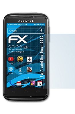 atFoliX Alcatel One Touch 993D displaybeschermfolie (3 stuks) - FX-Clear, kristalheldere premium beschermfolie