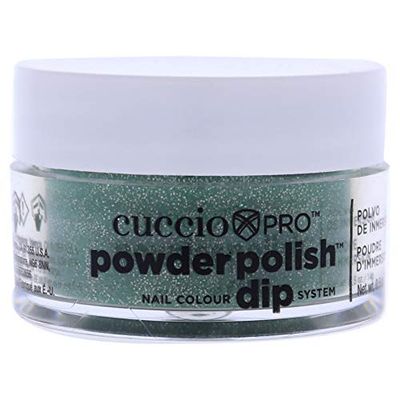 Cuccio Emerald Green with Rainbow Mica Dipping Powder 14g