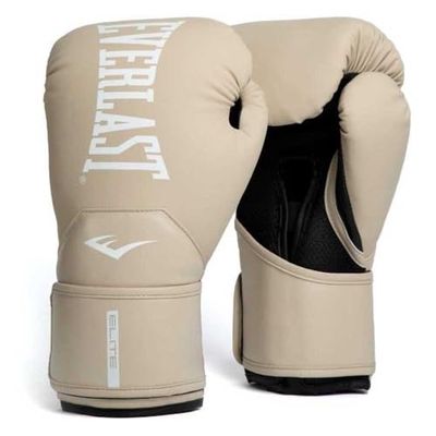 Guanti da Boxe Everlast Elite 2 14oz, Champagne, per Sacco, Allenamento e Sparring, Chiusura a Strappo, Barra Ergonomica, Schiuma a Strati - Autentico Everlast