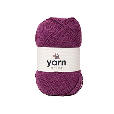 Korbond Double-Knit Acrylic fio de malha dupla, 100 g, acrílico, roxo (Plum), 1 bal, 290
