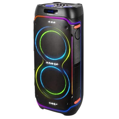 Trevi XFest XF 3600 PRO Wireless Speaker 200 W, draagbare luidspreker met microfoon, draadloos, ingangen, USB, micro SD, AUX-IN, TWS-functie, Karaoke Party luidspreker met geïntegreerde accu