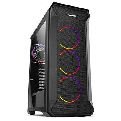 Tour ATX avec éclairage ARGB, Panneau latéral Acrylique, Ventilation Efficace. Idéal pour Construire des PC personnalisés et Haute Performance.