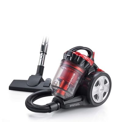 Ariete 2753 J-Force - Aspirador sin Bolsa, tecnología multiciclónica, Filtro HEPA, Triple Clase A, Rojo/Negro