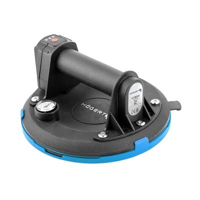 HÖGERT TECHNIK - Cordless Suction Cup 200 mm with Pressure Gauge, Battery Vacuum Cleaner, Heavy Duty Suction Lifter, Load: 150 kg, Suction Cup is Used When Transporting Window Glass, Smooth Objects