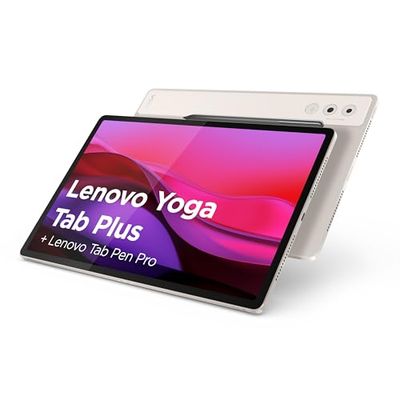 Lenovo Yoga Tab Plus tablet, 12,7 inch 3K display, Qualcomm Snapdragon 8 Gen 3, 16 GB RAM, 256 GB eMMC, Android 15, Seashell Tab Pen Pro