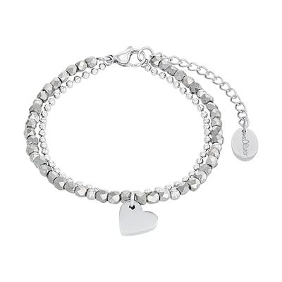 s.Oliver Bracelet Women Arm jewelry, with Glass, 16+4 cm, Silver, Heart, Comes in jewelry gift box, 2018344