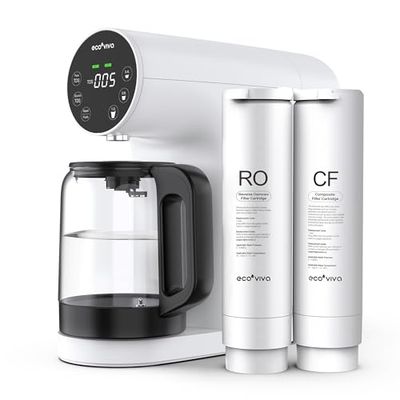 Ecoviva Optisch omgekeerde osmose-installatie, waterfilter, mobiele osmose-installatie, drinkwater, omgekeerde osmose-filter met 4-traps filtratie, 3:1 verhouding van zuiver water tot afvalwater,