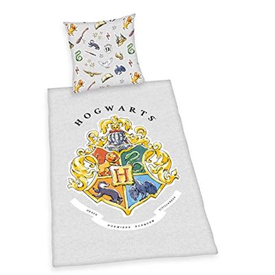Herding Harry Potter påslakanset, örngott 80 x 80 cm, påslakan 135 x 200 cm, med lättgående dragkedja, 100% bomull/Renforcé, grå