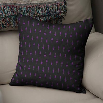 BonaMaison Decoratieve Kussensloop, Paars en zwart Kussenhoezen Bank, Zitkussen, Decoratieve Kussenhoesjes Sierkussens Woonkamer, Kussensloop; Sofa, Slaapkamer, Kantoor, Auto 50x50 Cm - Ontworpen en vervaardigd in Turkije
