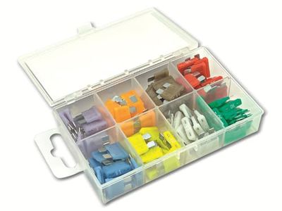 ESKA 340.750 Fusible plat standard pour voiture 4 A, 5 A, 7,5 A, 10 A, 15 A, 20 A, 25 A, 30 A, violet, orange