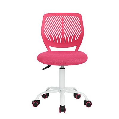 FurnitureR Chaise de Bureau adaptée aux Enfants pour l'apprentissage à la Maison, Fauteuil Roulant Ergonomique réglable en Hauteur pour Les Jeunes apprenants, Design Rose Vif