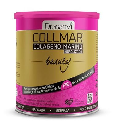 DRASANVI COLLMAR BEAUTY COLAGENO MARINO PARA LA PIEL, Colageno Hidrolizado con Vitamina C Natural, Biotina y Acido Hialuronico, Piel Bonita e Hidratada, Sabor Frutos del Bosque, 275 GR