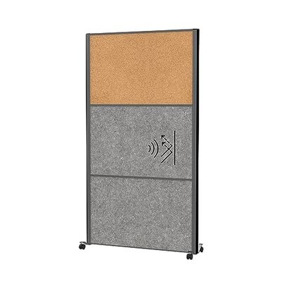 Maul Skiljevägg Akustisk Maulconnecto 180 x 100 cm, Rumsavdelare För Kontor Och Skrivbord, Fristående Rumsavskiljare Med Hjul, Perfekt Som insynsskydd Och Ljudisolering, Akustisk Anslagstavla