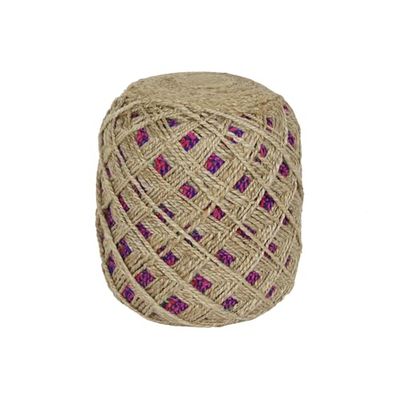 Repose-Pieds en Jute Multicolore 40 x 40 x 45 cm