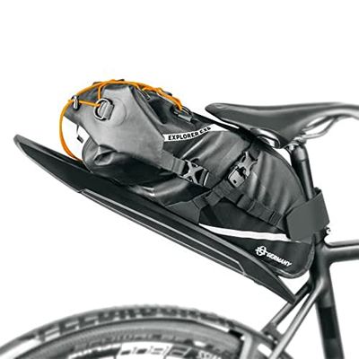 SKS GERMANY EXPLORER EXP. SADDLEBAG borsa da sella impermeabile per bikepacking, accessori per bici (con parafango per il fissaggio senza attrezzi, cinghie regolabili, incl. rete per imballaggio)