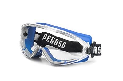 PEGASO 22 - Óculos de proteção gama anti-IMPACT modelo EOS lente PC incolor anti-embaciamento, azul e cinzento, L