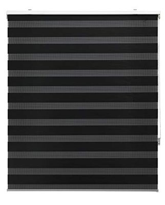 Blindecor Stores enroulables Nuit et Jour sur Mesure, Noir, 65 x 250 cm