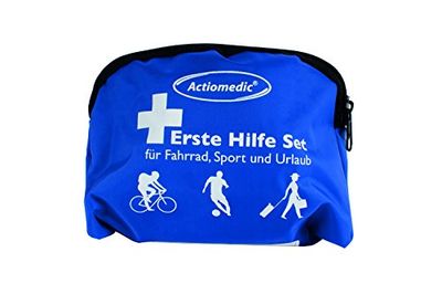ACTIOMEDIC I Trousse de secours pour randonnée, Cyclisme et loisirs, Trousses d'urgence pour vélo, Mini sac médical avec étiquetage multilingue, Pour l'extérieur, Nylon hydrofuge