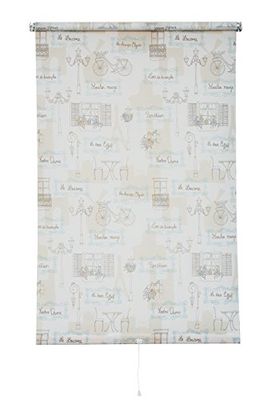 Sunl INES hwa10602 Spring Store, lumière du Jour, PES Décor Paris, Beige/Blanc, 5 x 102 cm