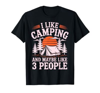 Divertente amante del campeggio introverso avventura all'aperto Camper Maglietta