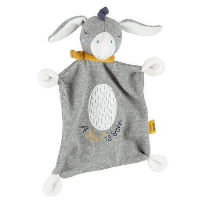 Fehn paño de Peluche Burro Star, con algodón orgánico ecológico, con Eslogan Bordado Personalizado para bebés y niños pequeños a Partir de 0 Meses, A Star is Born