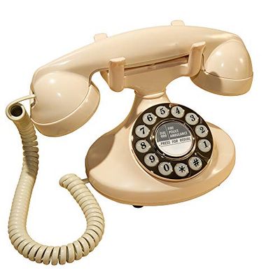 GPO Pearl -Téléphone filaire classique rétro à bouton-poussoir nacré - Ivoire