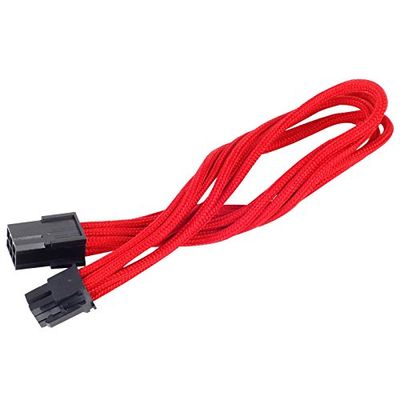 SilverStone SST-PP07-IDE6R - Cable enfundado Extensor 25cm 6 Pines a PCI-E 6 Pines, Rojo