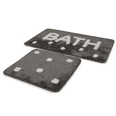 Ensemble tapis de bain (2 pièces)design bain gris foncé