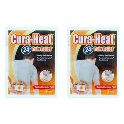 Cura Heat Back Pain Clip Strip (Pack of 2)
