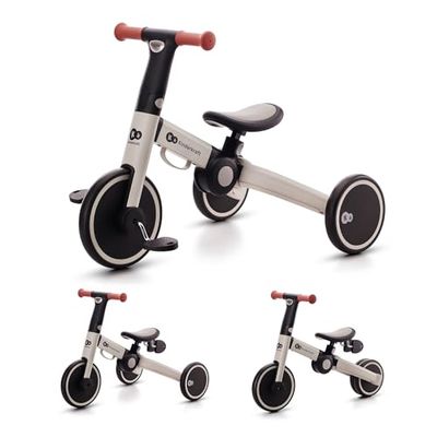 Kinderkraft 4TRIKE Driewieler 3-in-1, loopfiets, driewieler met pedalen, Lichtgewicht en duurzaam, Verstelbaar zadel, grijs