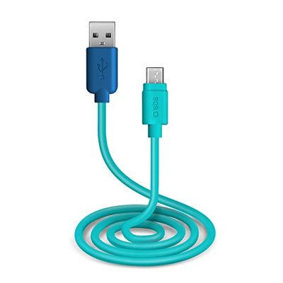 SBS Cavo per Ricarica e Trasferimento Dati con Connettori Usb 2.0 e Micro Usb, Lunghezza 1 Metro, Blu