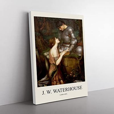 Lamia By John William Waterhouse Exhibition Museum Painting Canvas Wall Art Print Ready to Hang, Framed Picture for Living Room Bedroom Home Office Décor, 76x50 cm (30x20 Inch)