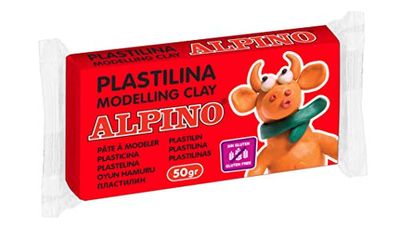 Plastilina per modellare e creare figure fantastiche|Si distingue per l'ampia gamma di colori, la diversità di formati e la facilità d'uso |Grande plasticità e consistenza | Plastilina 50 gr rosso