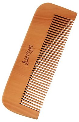 BartZart Shabo Pettine per barba in legno di pesco I Il pettine per barba districa e scioglie delicatamente la tua barba I L'aggiunta perfetta alla cura della tua barba