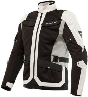 Dainese - Desert Tex Jacket, Summer Motorcycle Jacket, Lightweight Technical Fabric, Protections On Shoulders And Elbows, Men's Motorcycle Jacket, Peyote/Black/Steeple-Gray, 54