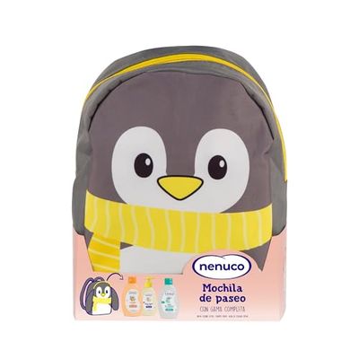 Nenuco Baby ryggsäck för barn, pingvin, komplett sortiment, Köln, tvål, schampo, 3 x 200 ml