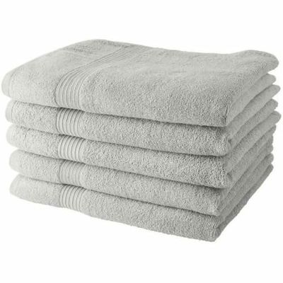 TODAY Lot de 5 Draps de Bain 70x130 cm 100% Coton - Craie