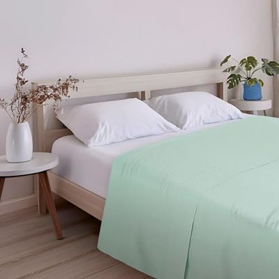 ECOMMERC3 | Extra mjukt och bekvämt lakan 135-säng - grönt lakan tillverkat av 100% i Spanien, andas, lättskött