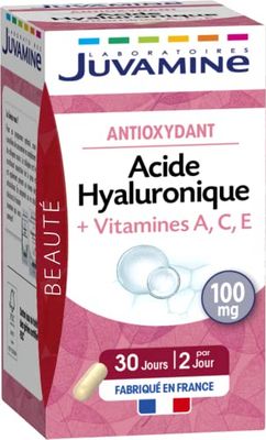JUVAMINE - Acide Hyaluronique + Vitamines A,C,E - Beauté de la Peau - 60 Gélules d'origine végétale