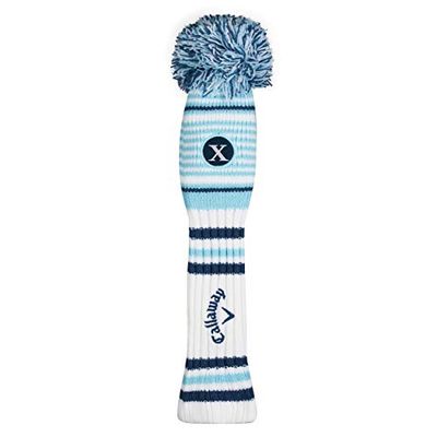 Callaway Golf Pom Pom Hybrid Headcover 2020, Vit/Ljusblå/Marinblå