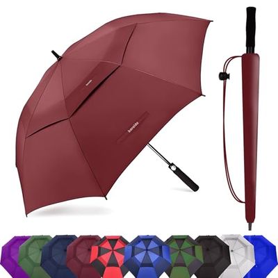 Baraida Grote golfparaplu 157/172/183 cm, grote oversized paraplu met dubbele geventileerde luifel, winddicht, waterdicht, automatisch te openen paraplu voor mannen, vrouwen en familie (183 cm,