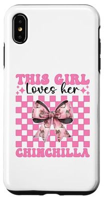 This Girl Loves Her Chinchilla Pet Pink Coquette Bow Case for iPhone XS Max