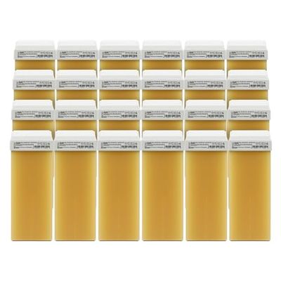 RESTASE | Cera Depilatoria Liposolubile roll con Micromica, per Pelli Sensibili e Peli Corti e Difficili, 24 x 100 ml, Made in Italy
