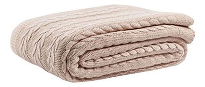 Homemania Manta Softy, acrílica, Color Crema, para Cama de Matrimonio King Size, 220 x 240 cm