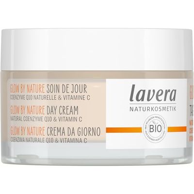 lavera Glow by Nature - Cosmetico naturale vegano, Q10 e vitamina C, idratante, crema da giorno, rivitalizzante, certificato PETA, 1 x 50 ml