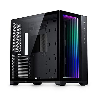 MagniumGear (MG-NE620QI_DBK02) Neo Qube 2 IM, Doble cámara ATX Mid-Tower, Digital-RGB Infinity Mirror Panel Frontal, I/O Frontal USB Tipo C, Paneles de Vidrio Templado, Negro