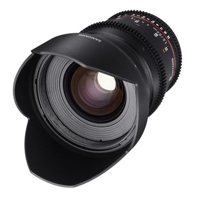 Samyang F1312806101 - Objetivo para vídeo VDSLR para Sony E (Distancia Focal Fija 24mm, Apertura T1.5-22 ED AS IF UMC II, diámetro Filtro: 77mm), Negro