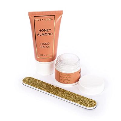 Tri-Coastal Design – Set per la cura delle mani composto da crema mani, scrub cuticole e limetta unghie (Cottage check)