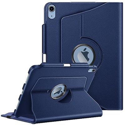 Fintie Funda Giratoria de 360° para iPad 11ª Gen 2025 (A16) de 11 Pulgadas, iPad 10ª Gen de 10.9 Pulgadas (2022) con Soporte Integrado para Pencil - Auto-Reposo/Activación,Azul Oscuro